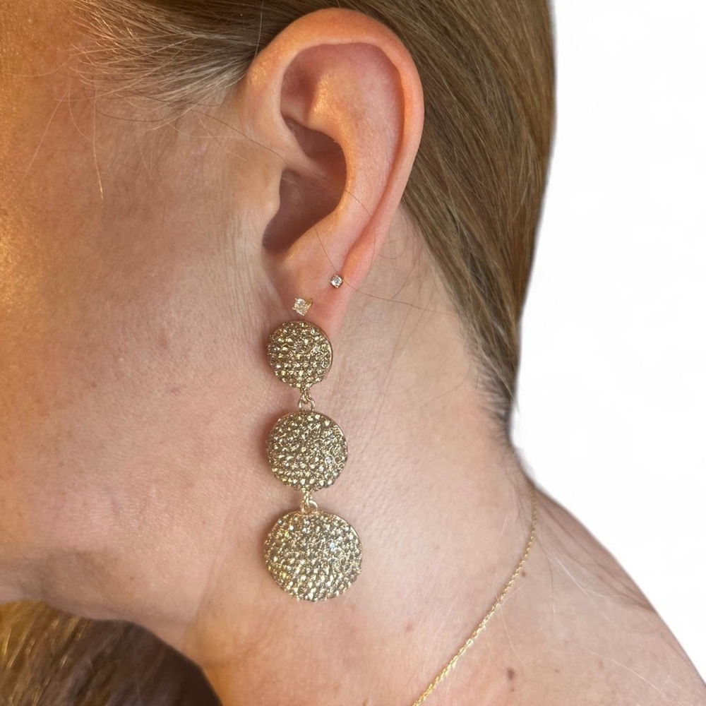 Gold Rhinestone Drop Earrings